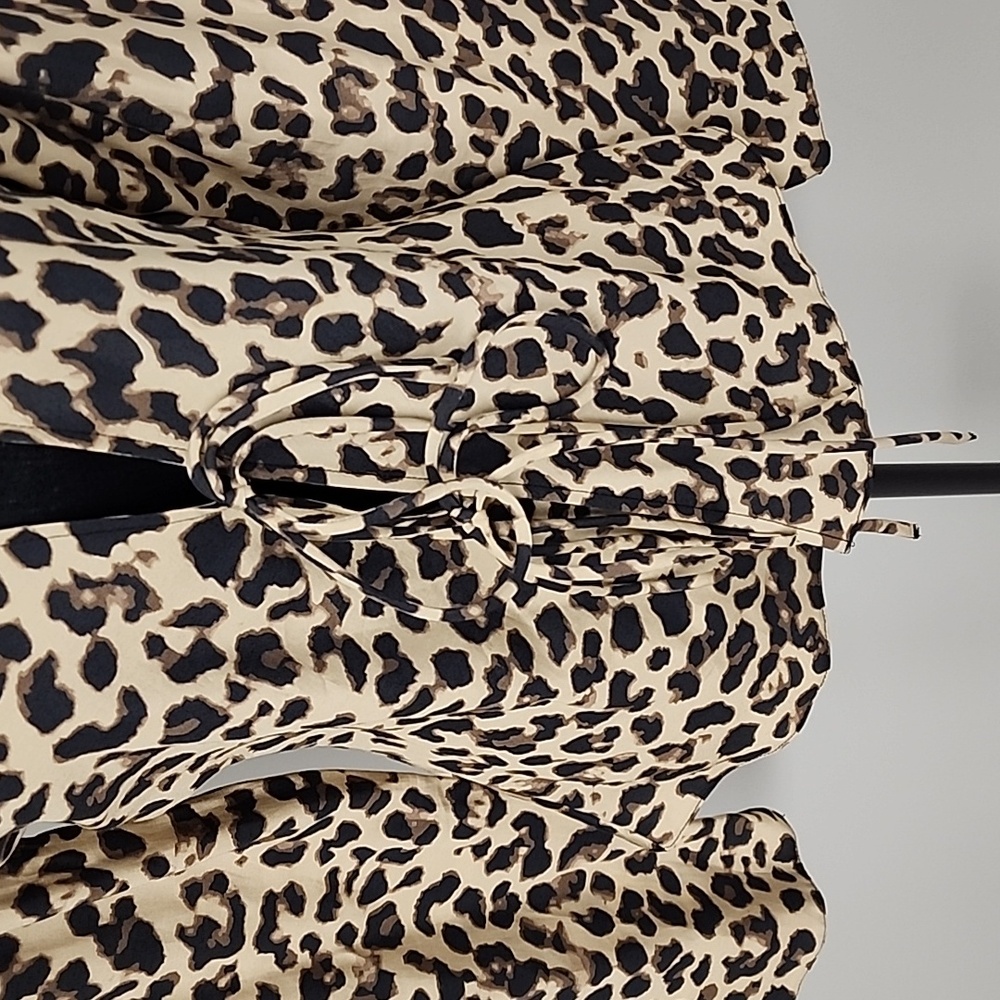 ZARA Animal Print Bow Tie Top - Picture 8 of 17